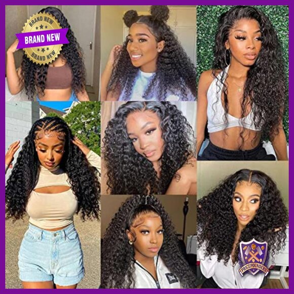 13x4 Lace Front Wig Human Hair Pre Plucked 180 Density Wet Wavy Glueless